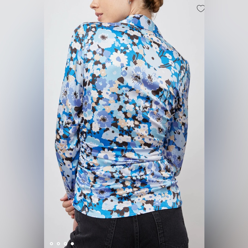 RAILS LISA ZINNIA TOP Floral Ruched Long Sleeve Blouse /Shirt. Fits so well on. - Picture 3 of 12
